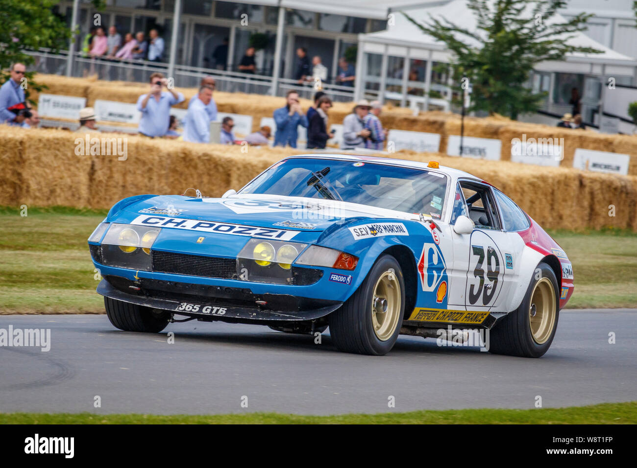 1972 Ferrari 365 GTB/4 Le Mans racer al 2019 Goodwood Festival of Speed, Sussex, Regno Unito. Foto Stock