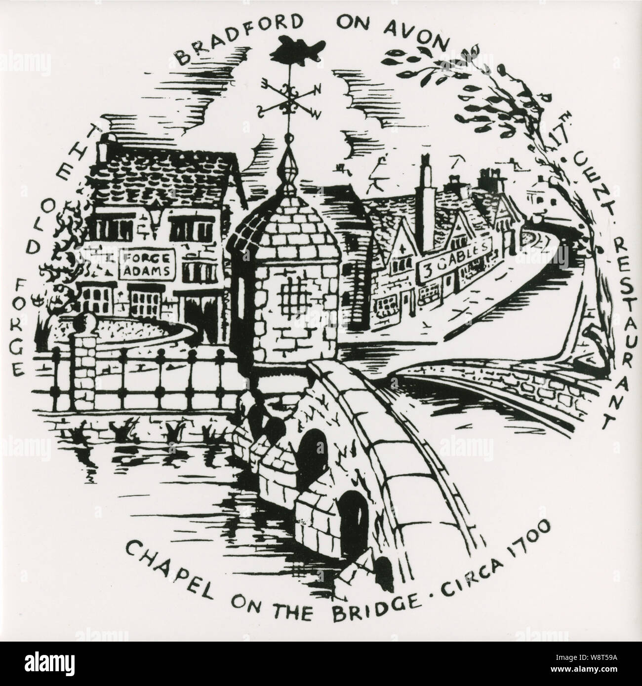 Dennis Adams Bradford-On-Avon schizzo Foto Stock