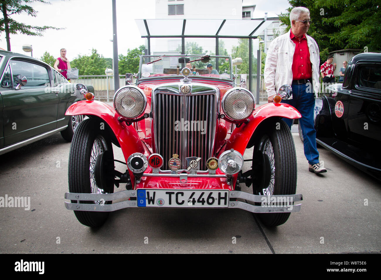 Un MG TC dal 1940s, Germania. ein MG TC aus den 1940er Jahren, Deutschland. Foto Stock