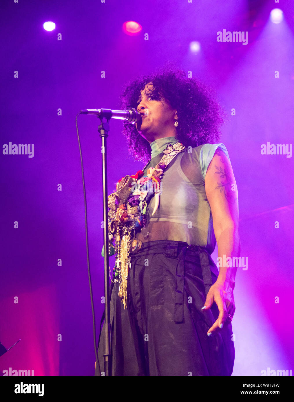 Il cantante Neneh Cherry esegue a Leith Theatre il 10 agosto 2019 come parte dell'Edinburgh International Festival, Scotland, Regno Unito Foto Stock