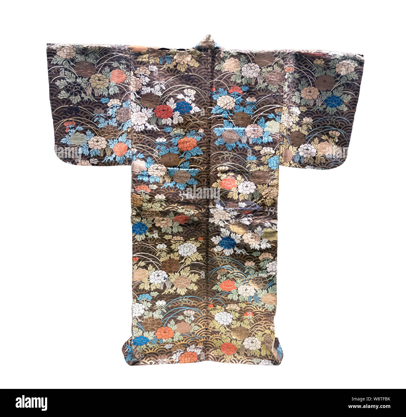 Noh Costume: Karaori, Seigaiha design, periodo Edo, XVIII secolo, Museo Nazionale di Tokyo, in Giappone. Foto Stock