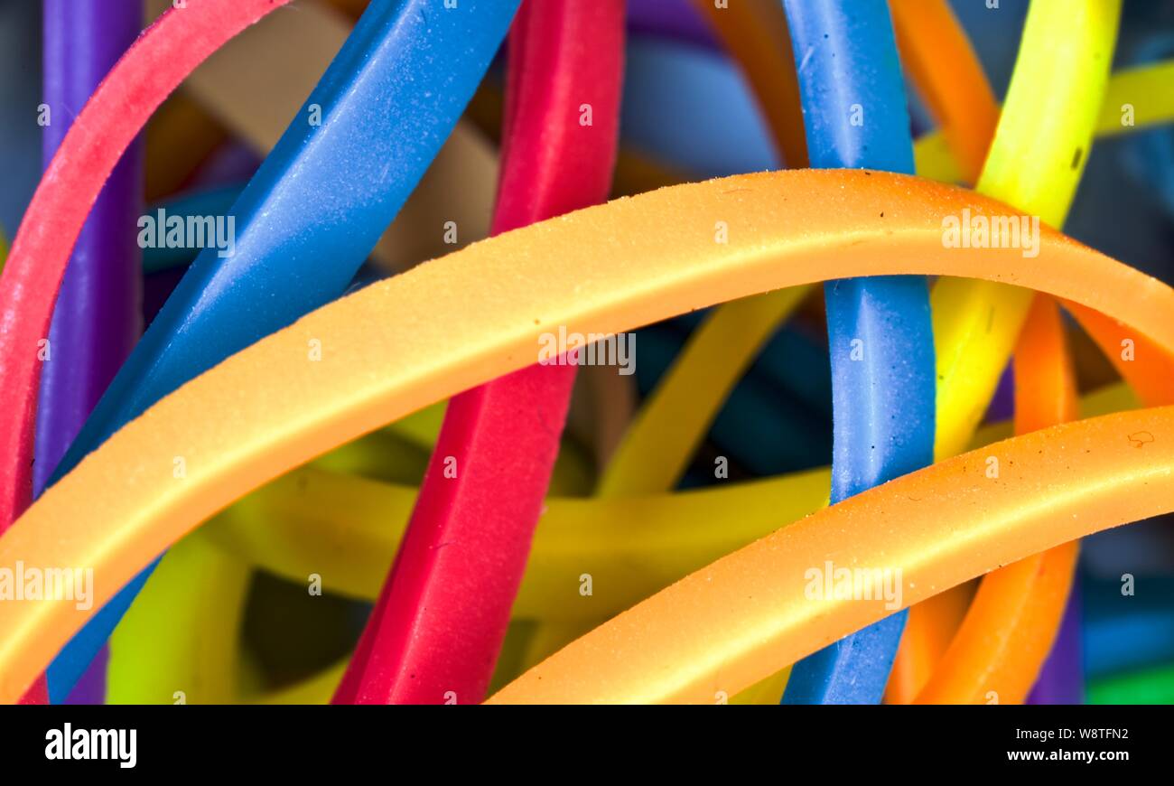 Colorata fasce elastiche Foto Stock