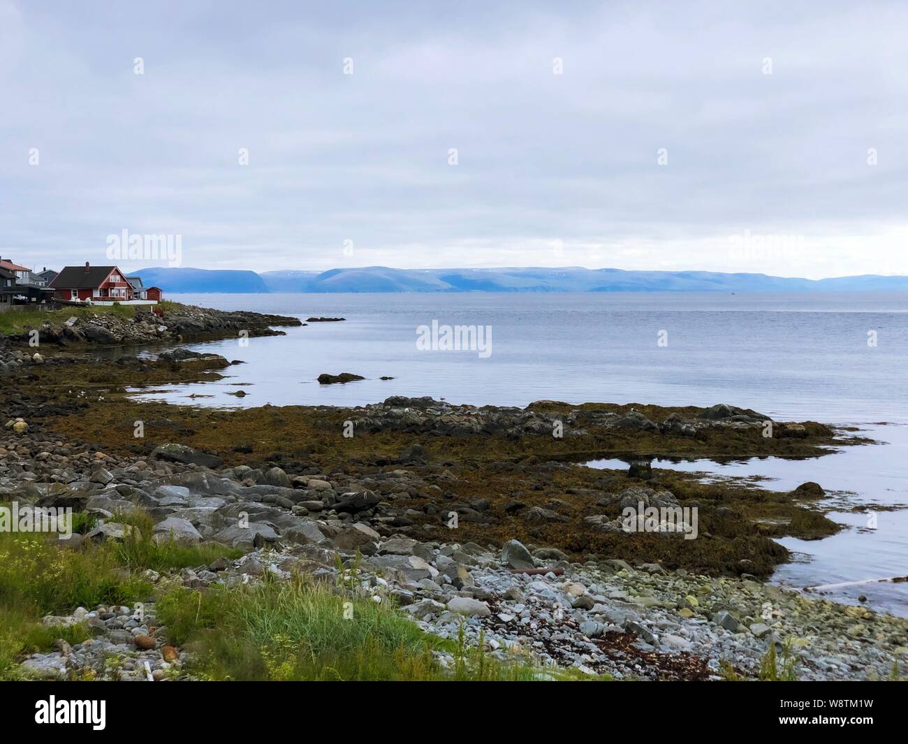 Bellissimo paesaggio colorato in Norvegia Capo Nord e fiordi Norwagian. Foto Stock