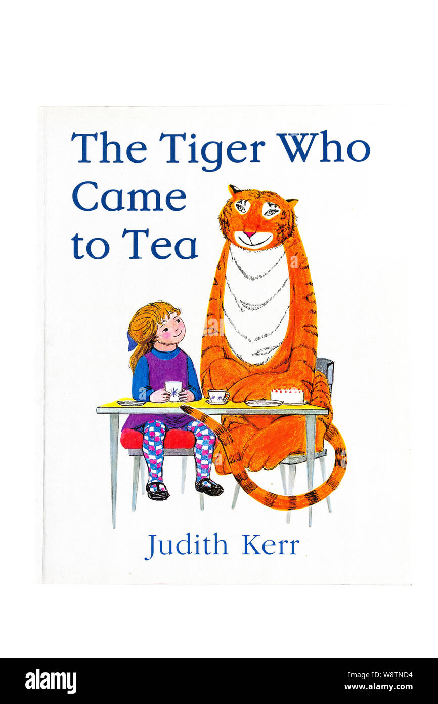 The Tiger Who Came To Tea libro per bambini da Judith Kerr, Greater London, England, Regno Unito Foto Stock