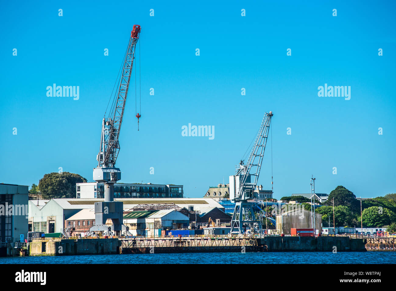 Falmouth Pendennis Shipyard e dock, Cornwall, Inghilterra, Regno Unito. Foto Stock