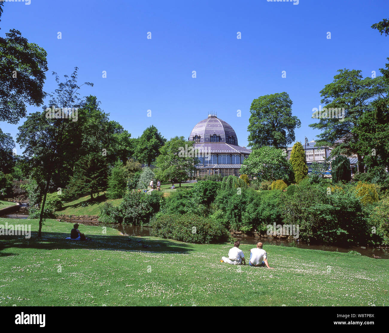 L'edificio ottagonale, Pavilion Gardens Buxton, Derbyshire, England, Regno Unito Foto Stock