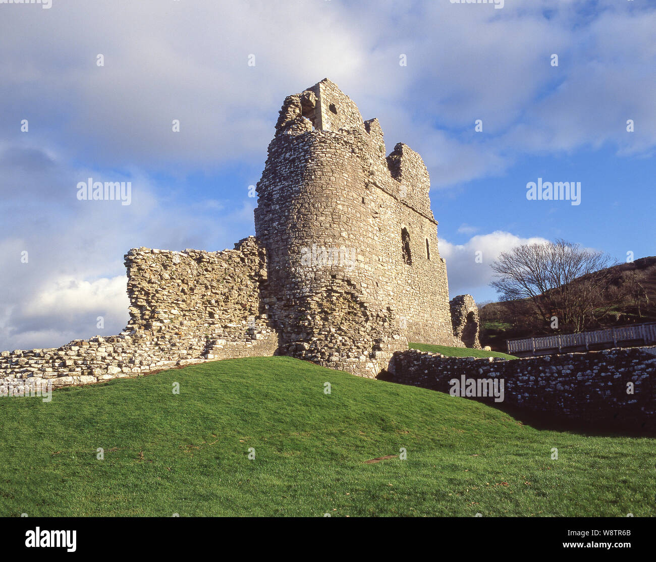 Rovine del Castello Ogmore, Ogmore-da-Mare, Glamorgan, Wales, Regno Unito Foto Stock