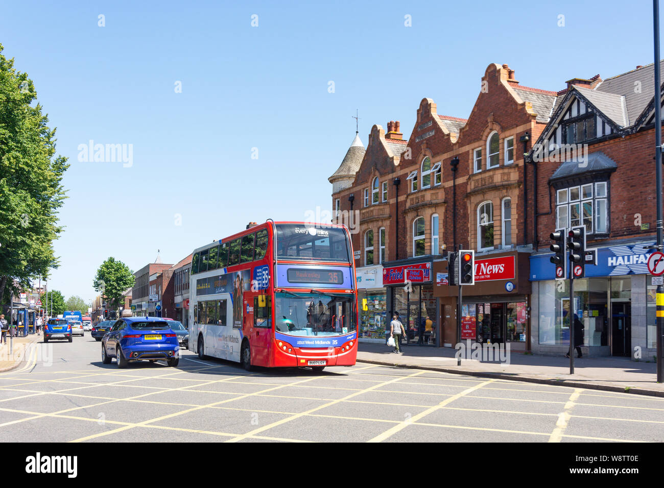 Alcester Road, Kings Heath Village, Birmingham, West Midlands, England, Regno Unito Foto Stock