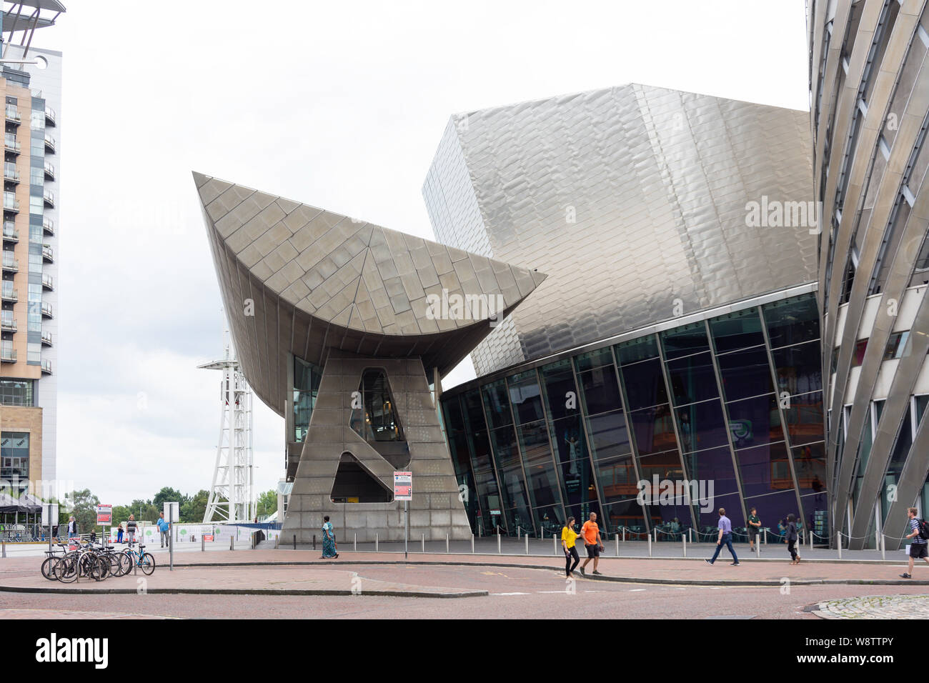 Il Lowry Theatre complessa, Salford Quays, Salford, Greater Manchester, Inghilterra, Regno Unito Foto Stock
