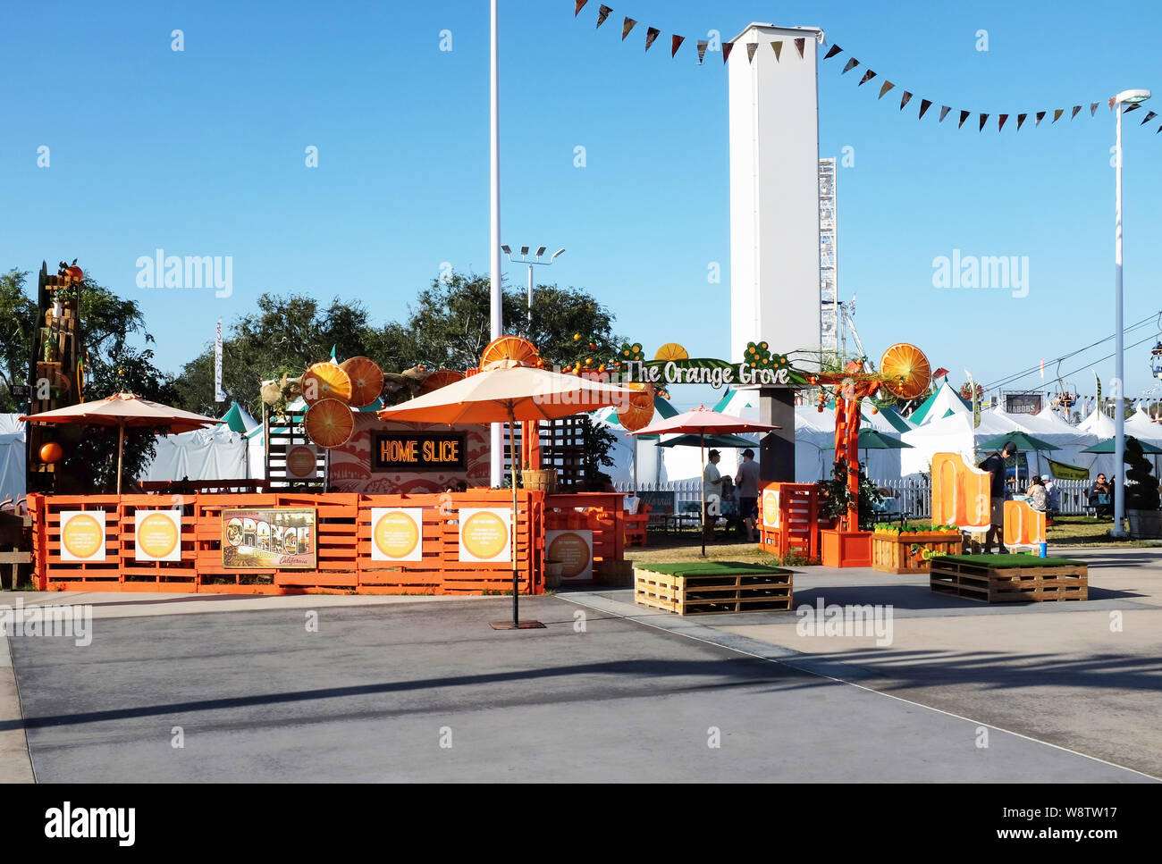 COSTA MESA, CALIFORNIA - 8 agosto 2019: La Orange Grove presentano in Orange County Fair. Foto Stock