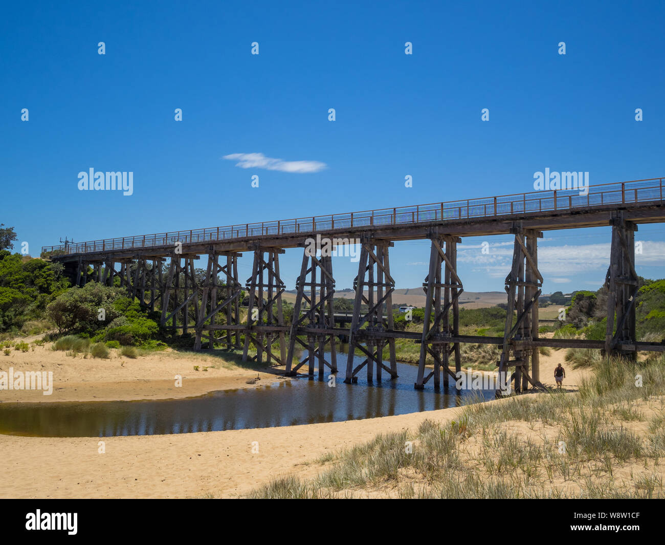 Bourne Creek Trestle Bridge, Victoria, Australia Foto Stock