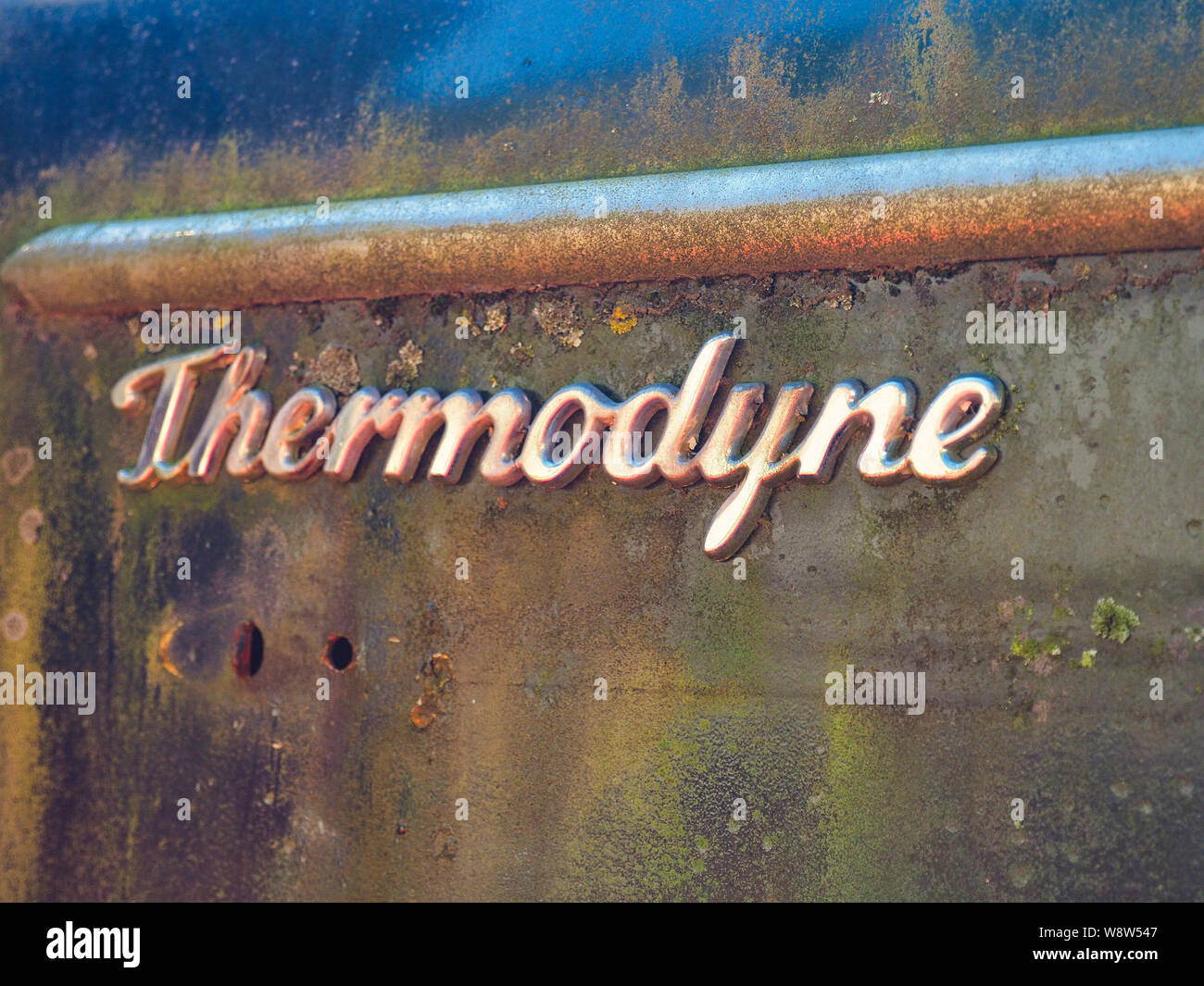 Thermodyne emblema sul cofano di un carrello diesel Foto Stock