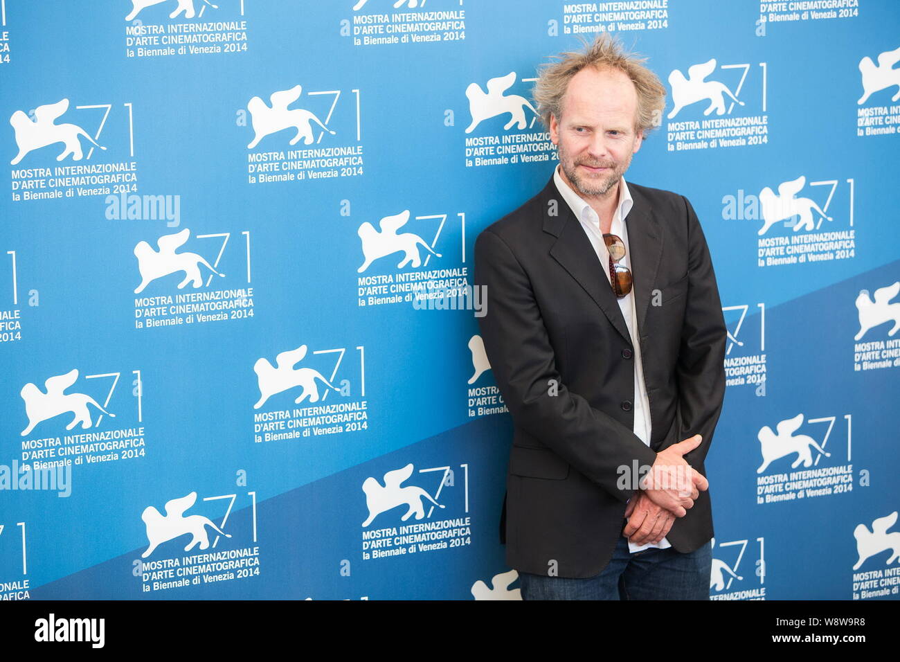 Direttore tedesco Philip Groning pone alla giuria photocall durante la settantunesima Venezia Film Festival di Venezia (Italia), 27 agosto 2014. Foto Stock