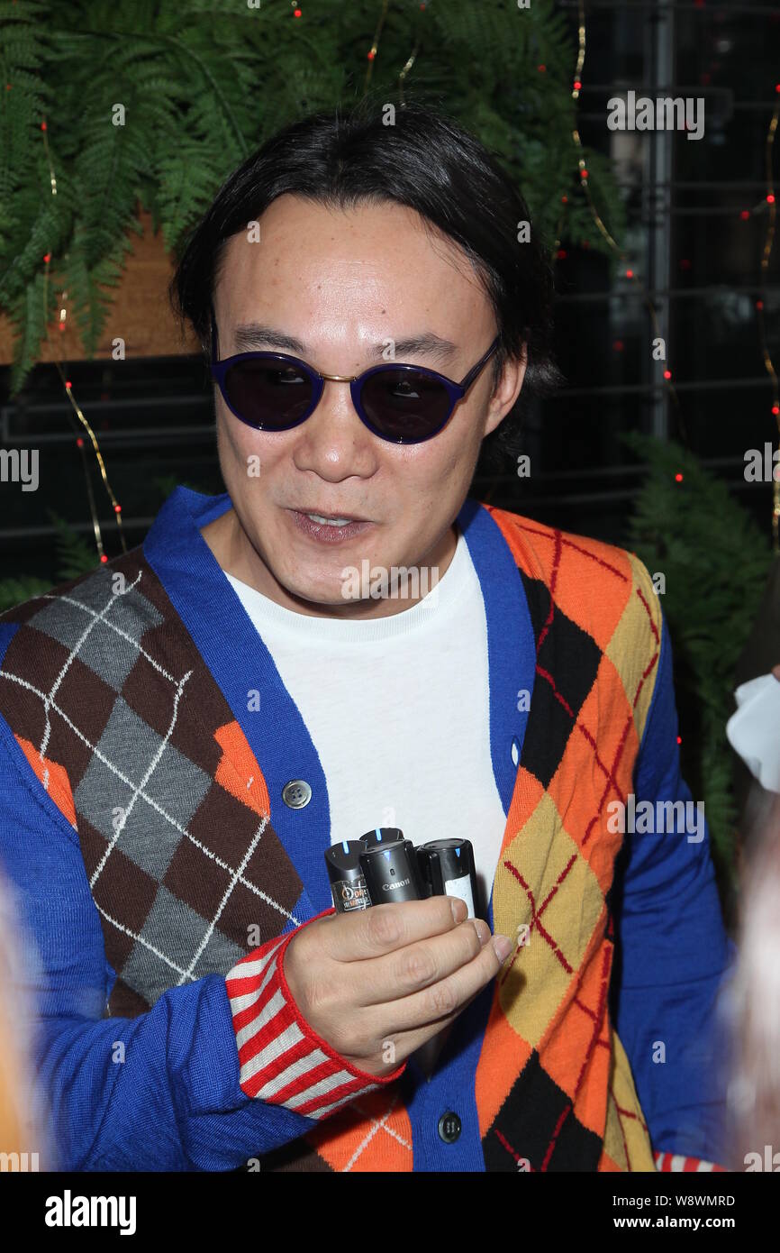 Hong Kong cantante Eason Chan è stato intervistato da un evento promozionale per le tessere di Universal Music Group (UMG) a Hong Kong, Cina, 10 Dicembre Foto Stock