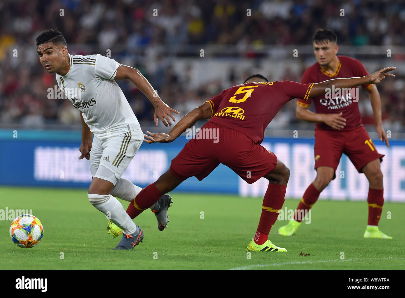 Roma, Italia. 11 Ago, 2019. Partita amichevole come Roma v Real Madrid Fc.ROMA Stadio Olimpico 11 Agosto 2019 Nella foto Casemiro Foto fotografo01 Credit: Indipendente Agenzia fotografica/Alamy Live News Foto Stock