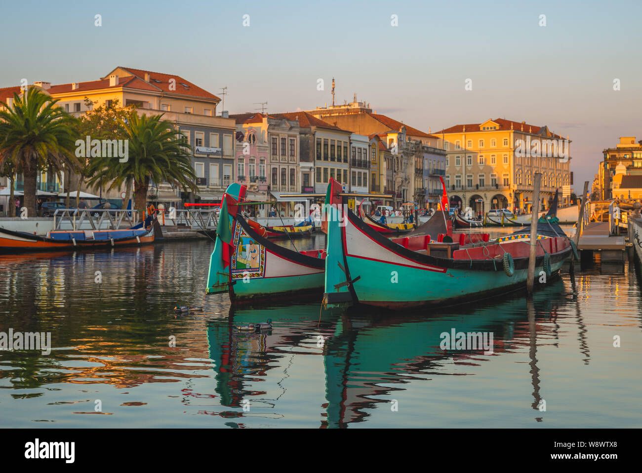 Barca sul Canal in Aveiro, Venezia del Portogallo, Foto Stock