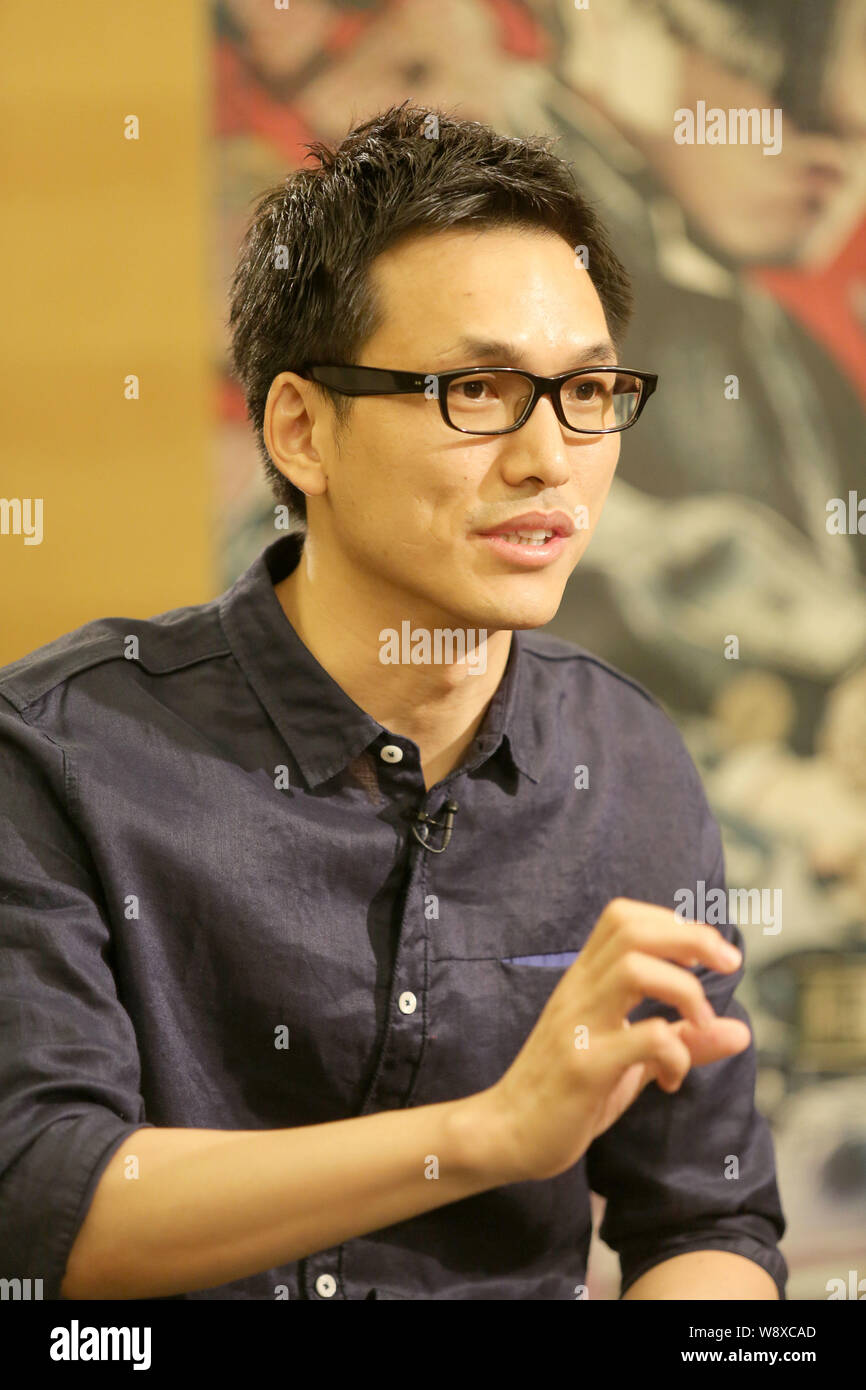 --FILE--film cinese produttore Ke Liming parla di un talk show in Cina a Shanghai, 22 giugno 2014. Ke la calcinazione, il 32-anno-vecchio produttore di scatola cinese Foto Stock