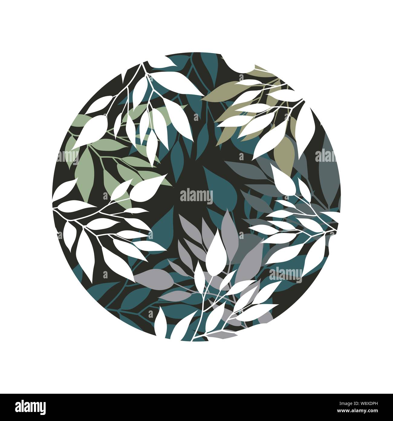 Vettore Handdrawn stile acquarello, natura illustrazione. Sfondo con foglie e rami Illustrazione Vettoriale