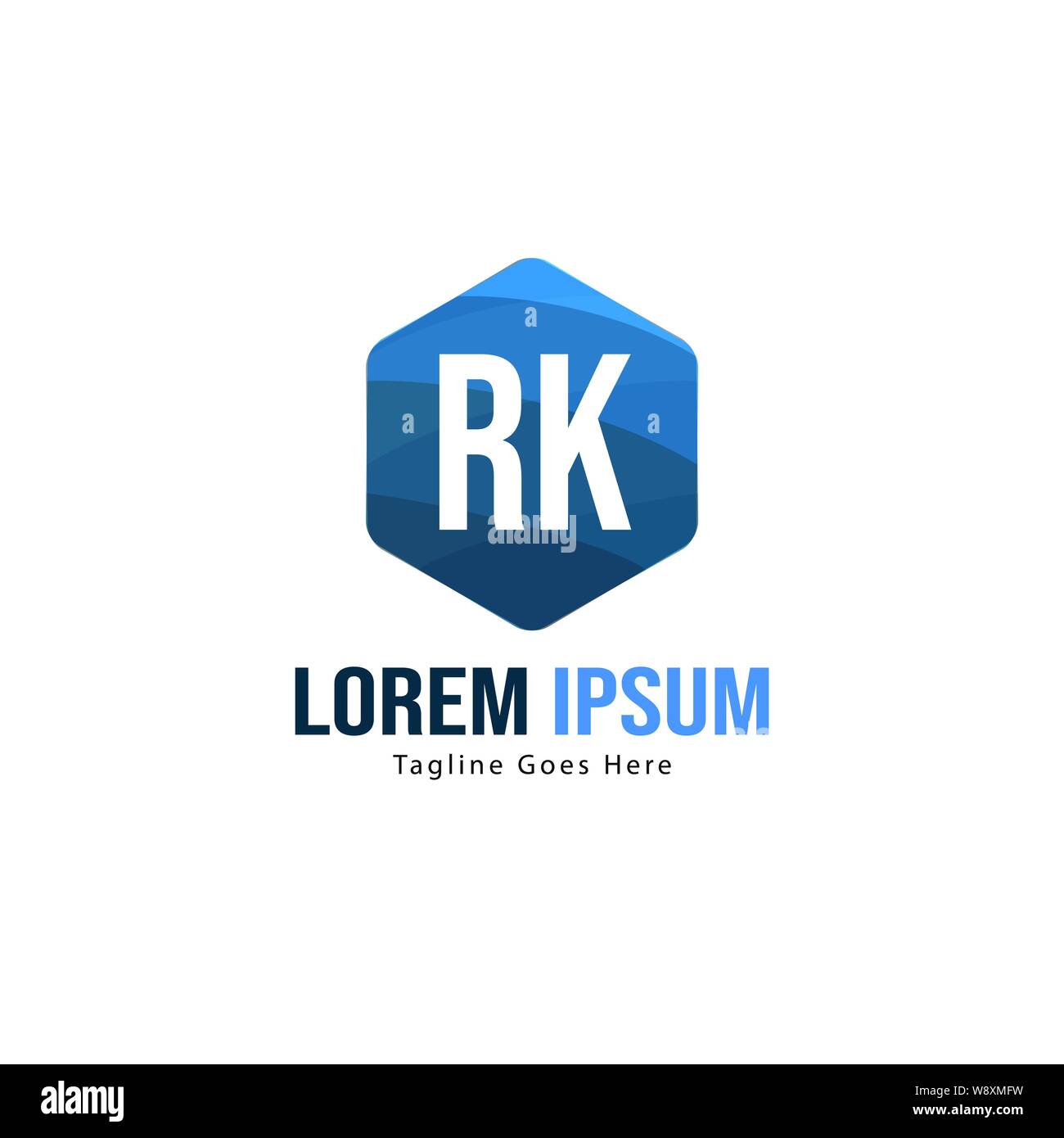 Iniziale logo RK Modello con telaio moderno. RK minimalista lettera logo illustrazione vettoriale design Illustrazione Vettoriale