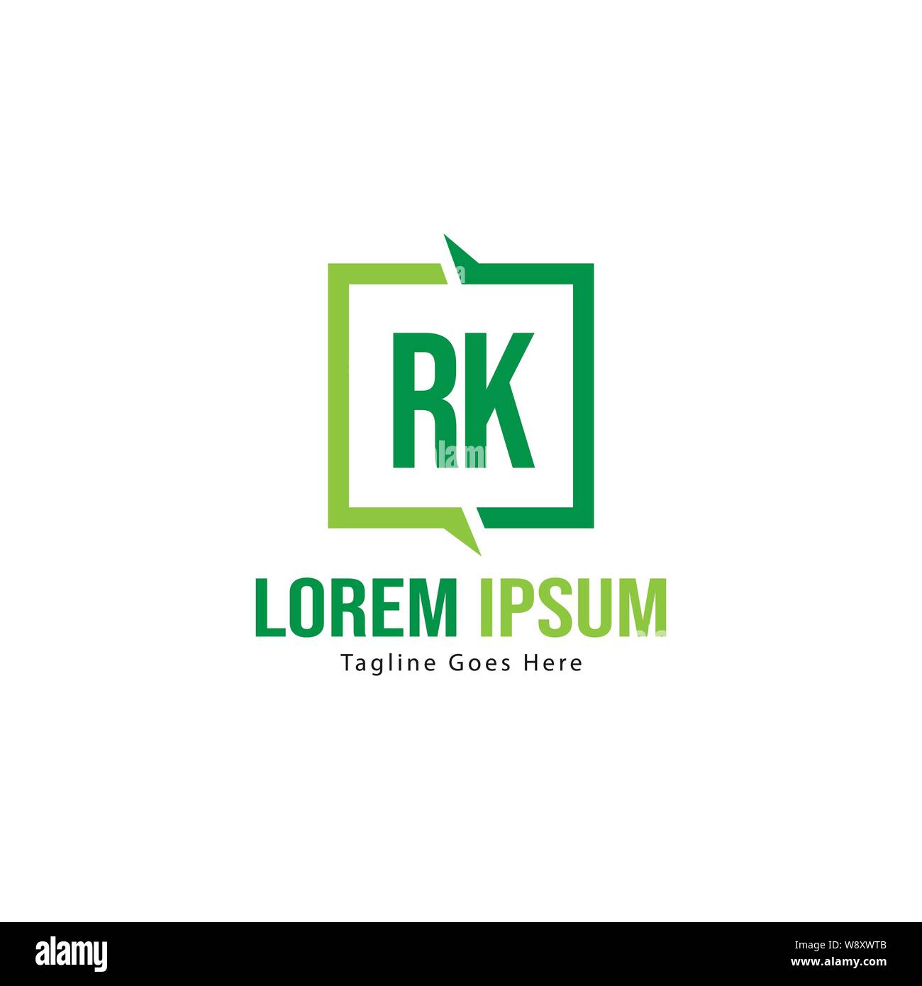 Iniziale logo RK Modello con telaio moderno. RK minimalista lettera logo illustrazione vettoriale design Illustrazione Vettoriale