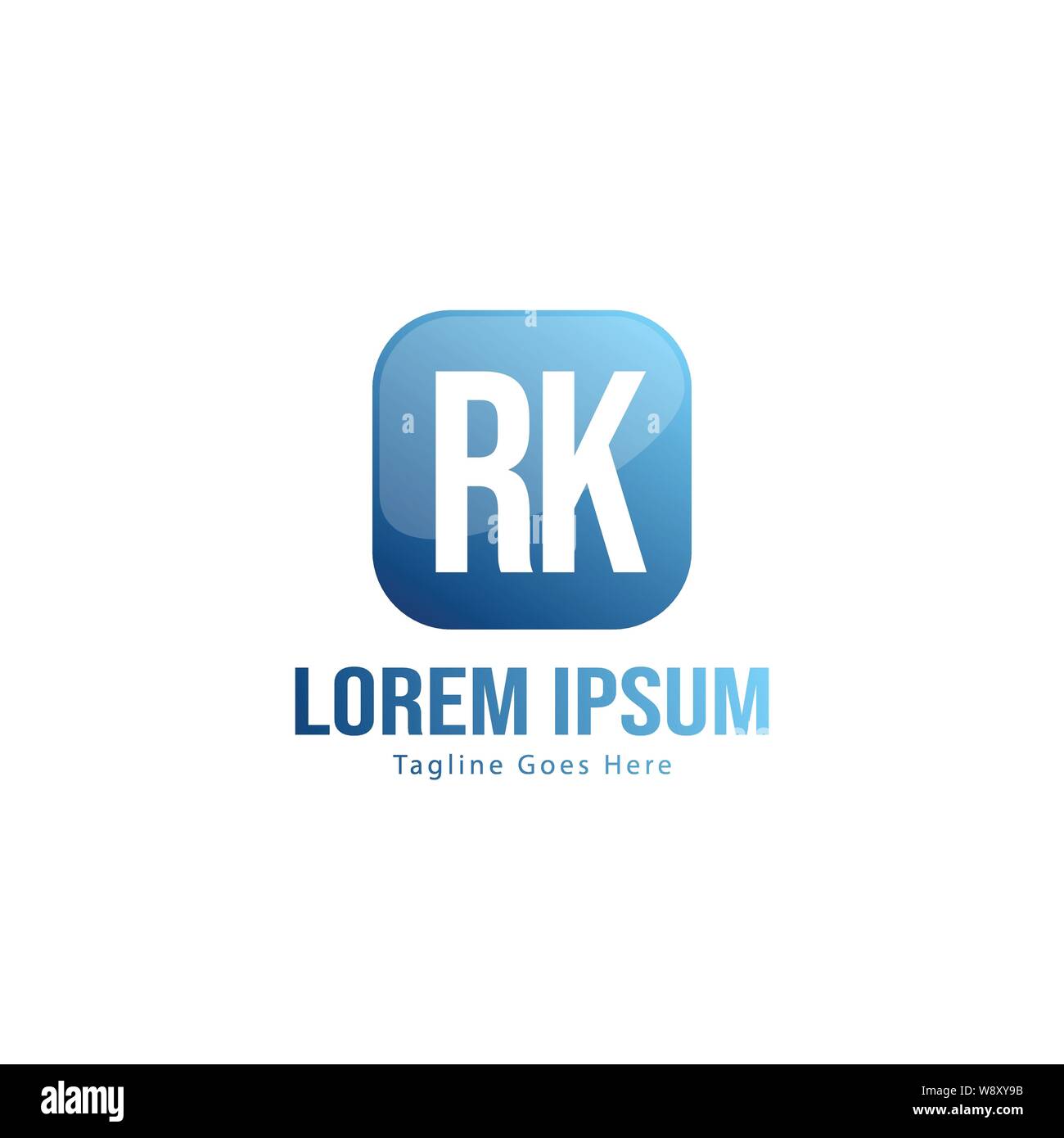 Iniziale logo RK Modello con telaio moderno. RK minimalista lettera logo illustrazione vettoriale design Illustrazione Vettoriale