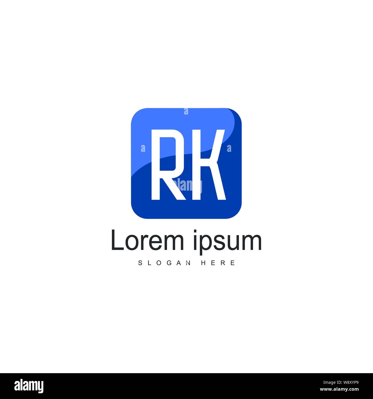 Iniziale logo RK Modello con telaio moderno. RK minimalista lettera logo illustrazione vettoriale design Illustrazione Vettoriale