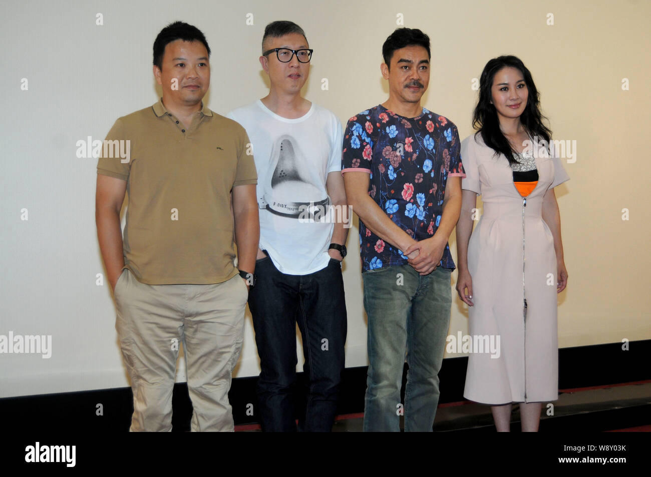 (Da sinistra) Hong Kong Direttore Alan Mak Siu-fai, Hong Kong Direttore Felix Chong Man-keung, Hong Kong attore Sean Lau e Hong Kong attrice Michelle Ye Foto Stock