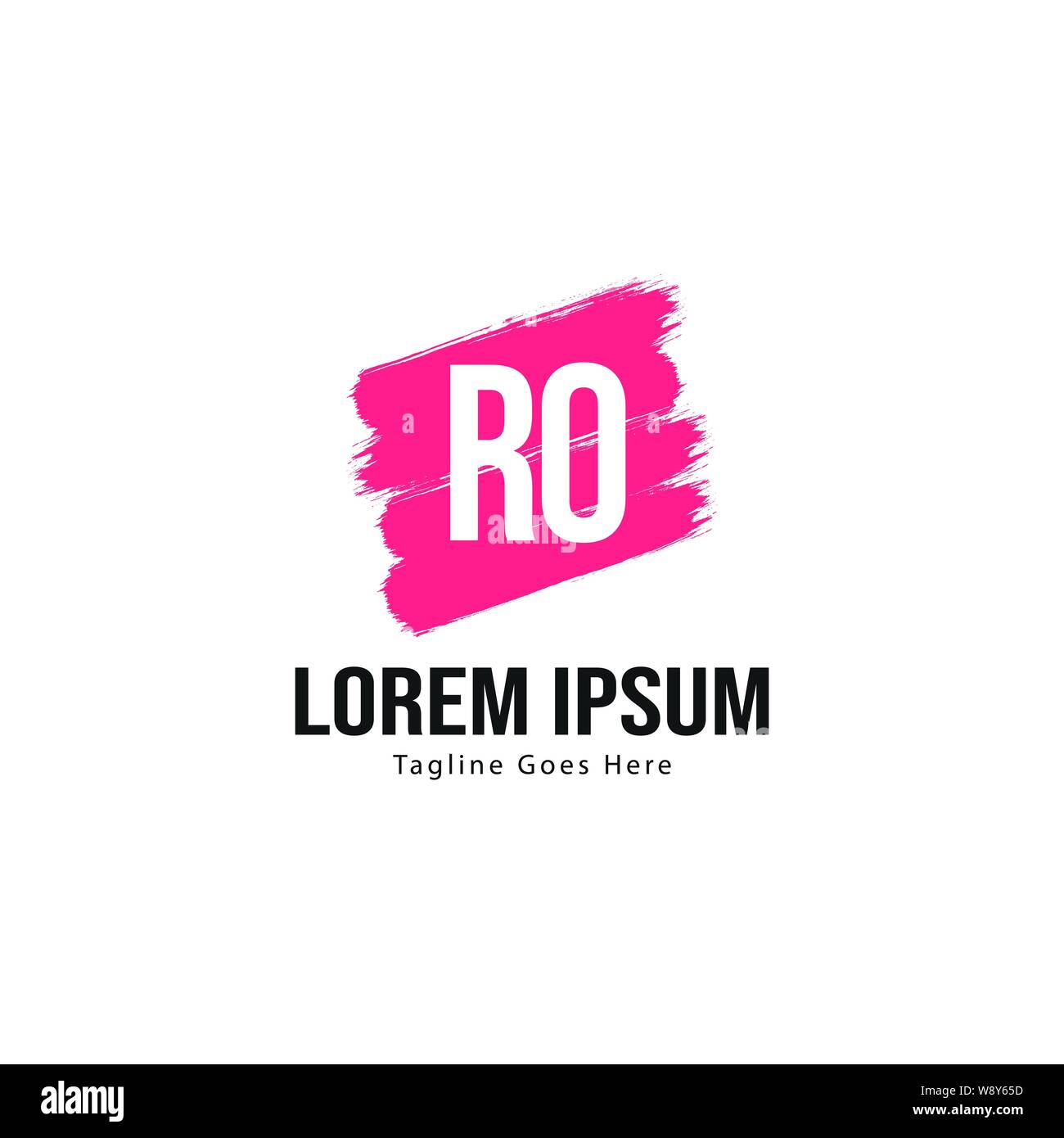 Iniziale logo RO Modello con telaio moderno. Minimalista lettera RO logo illustrazione vettoriale design Illustrazione Vettoriale