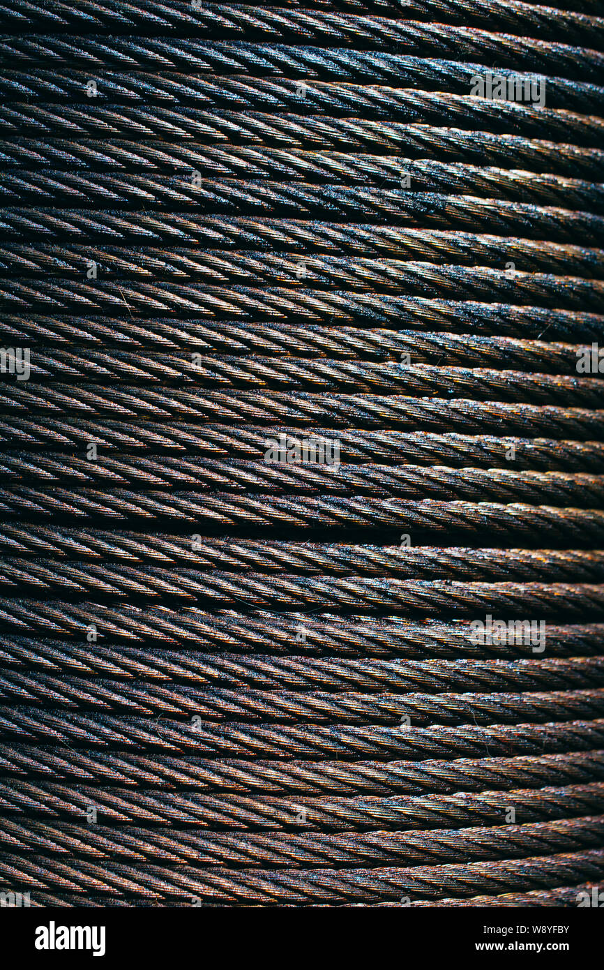 Filo metallico roll close-up. Modello di cavi in vista. Foto Stock