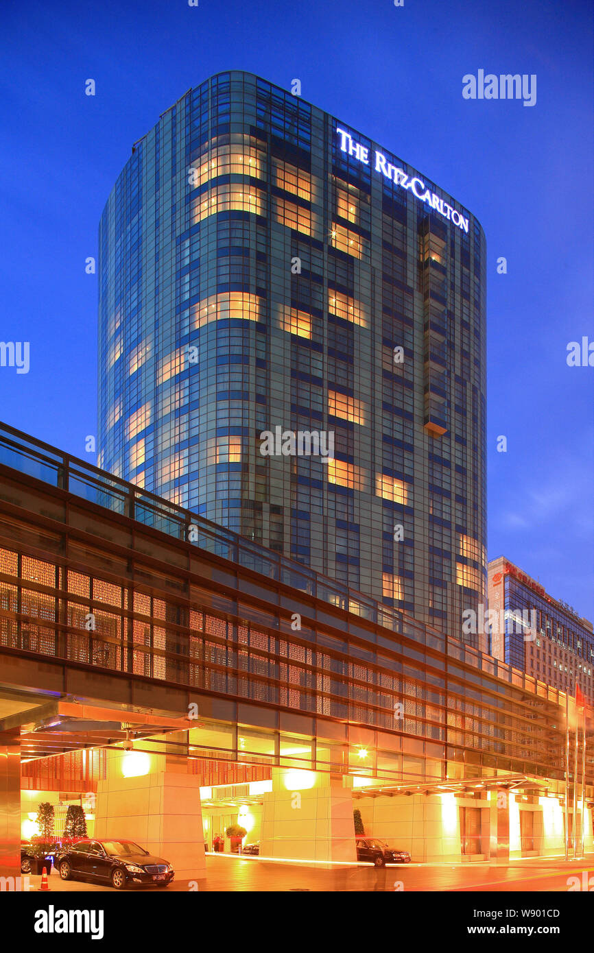 --FILE--Vista del Ritz Carlton Hotel di Pechino a Pechino in Cina. Ritz-Carlton, il marchio di albergo di proprietà di Marriott International Inc., detta domanda fo Foto Stock