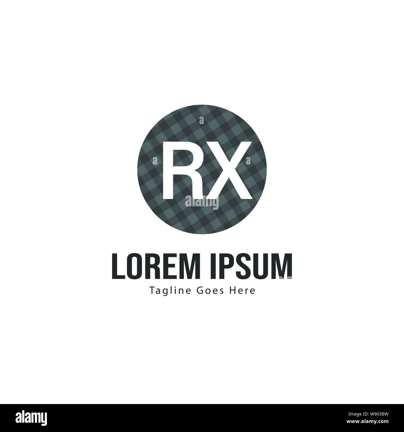 Iniziale logo RX Modello con telaio moderno. RX minimalista lettera logo illustrazione vettoriale design Illustrazione Vettoriale