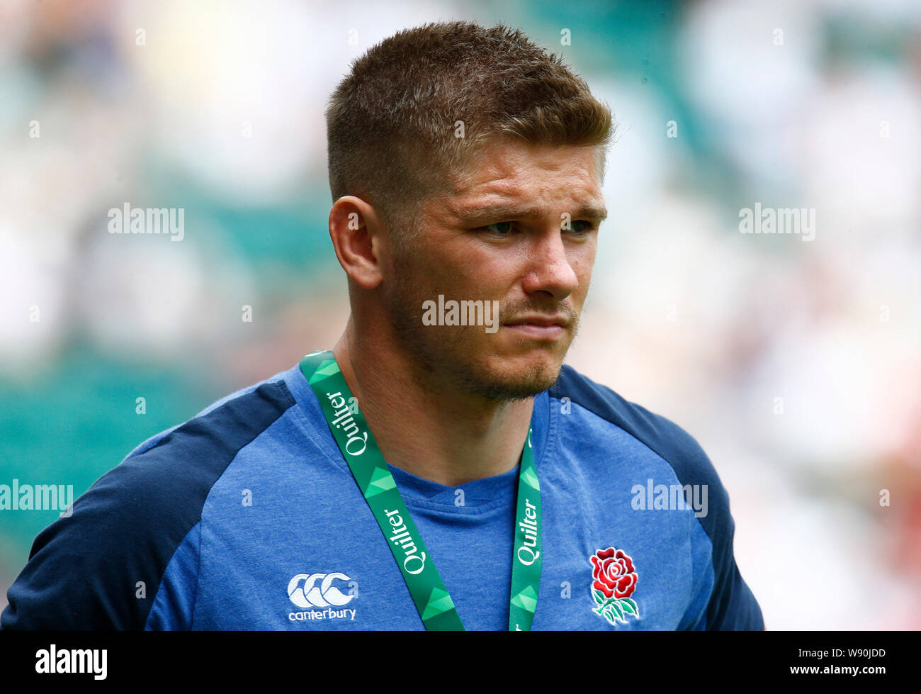 Londra, Regno Unito. 11 Ago, 2019. Londra, Inghilterra. Agosto 11: Owen Farrell di Inghilterra durante Quilter International tra Inghilterra e Galles a Twickenham Stadium il 11 agosto 2019 a Londra, Inghilterra. Credit: Azione Foto Sport/Alamy Live News Foto Stock