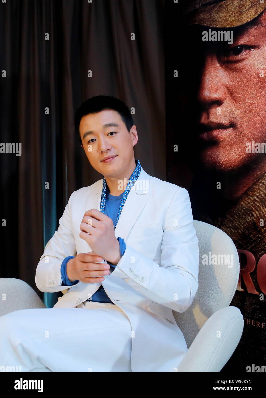 Attore cinese Tong Dawei pone a un photocall per il suo film, la traversata, durante la 67th Cannes Film Festival di Cannes, Francia, 18 maggio 2014. Foto Stock