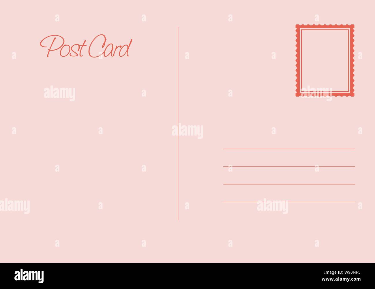 Scheda postale isolati su sfondo bianco. Stock di vettore illustrazione - illustrazione vettoriale Illustrazione Vettoriale