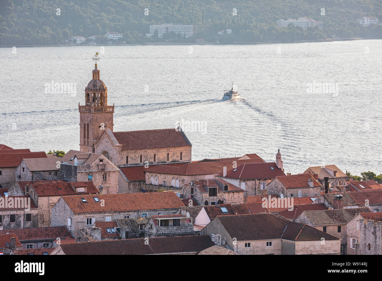 Vecchia città di Korcula in Croazia Foto Stock