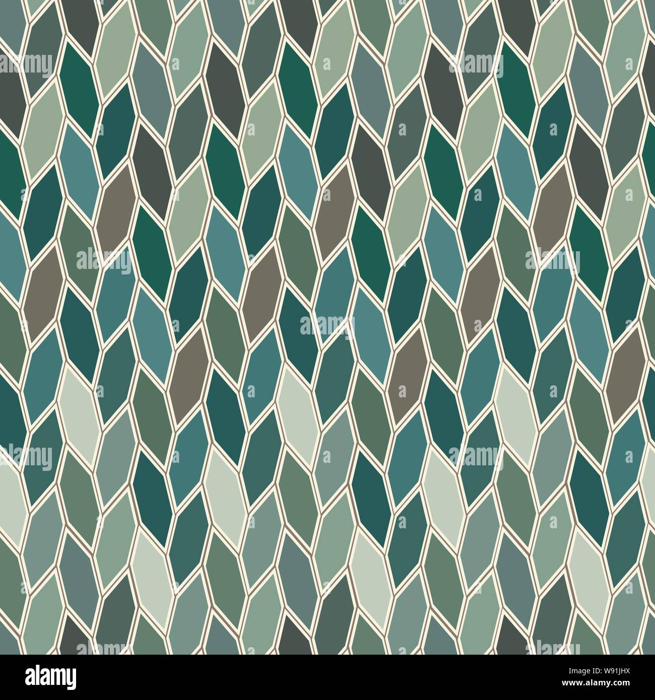 Vector seamless pattern di mozaic in sfumature di verde Illustrazione Vettoriale