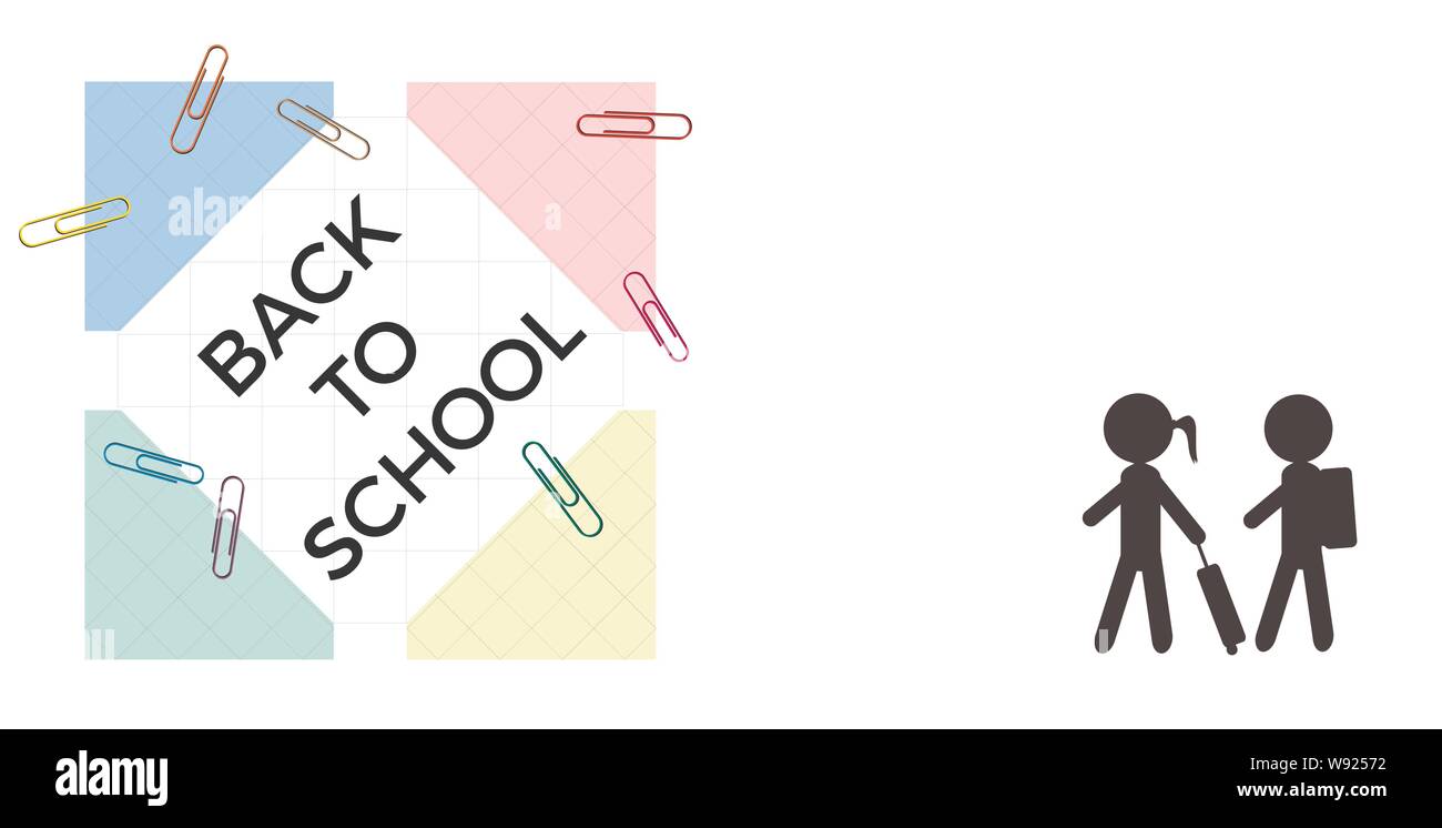 Si torna a scuola illustrazione vettoriale banner Illustrazione Vettoriale