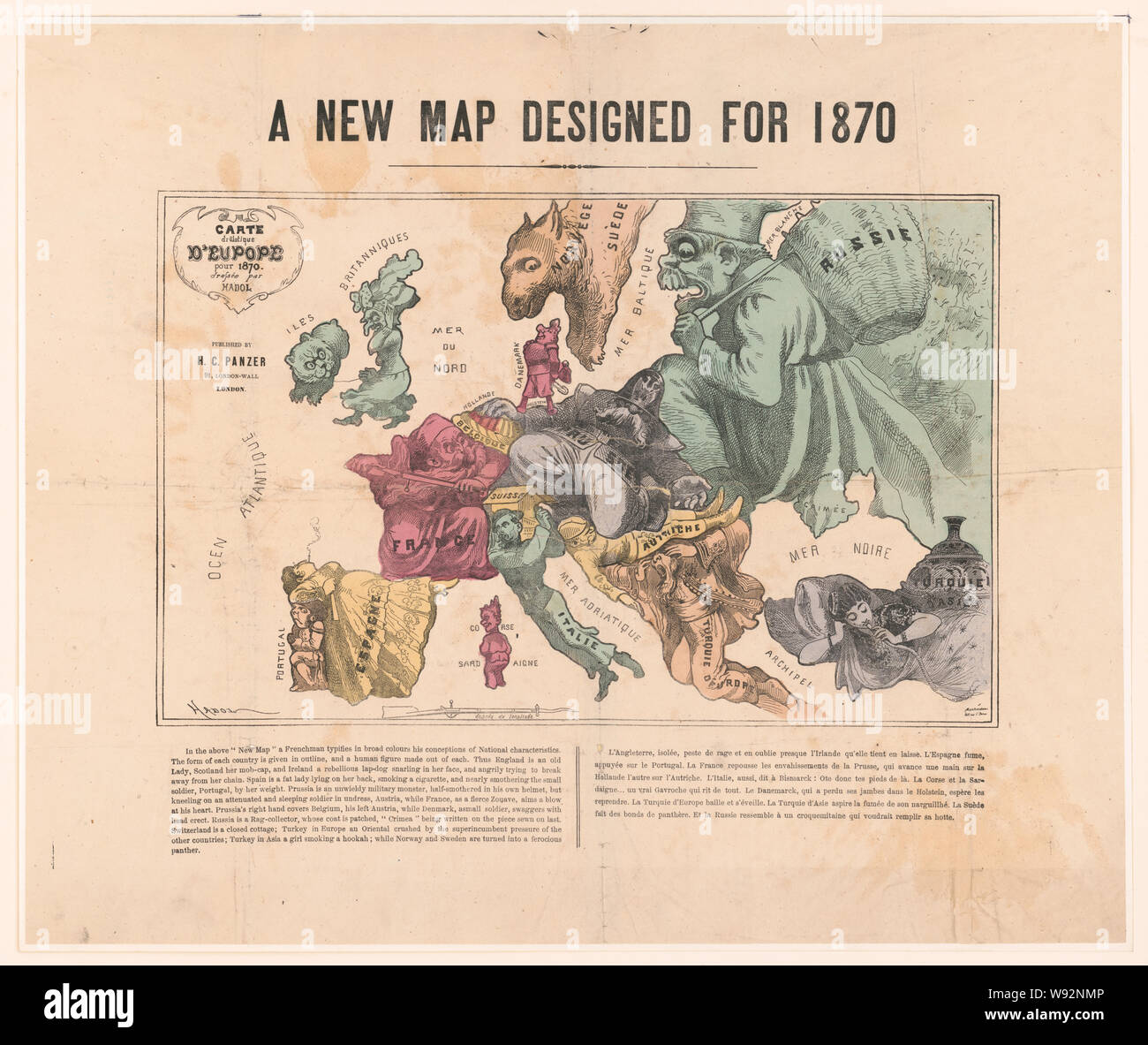 Una nuova mappa progettato per 1870 Foto Stock