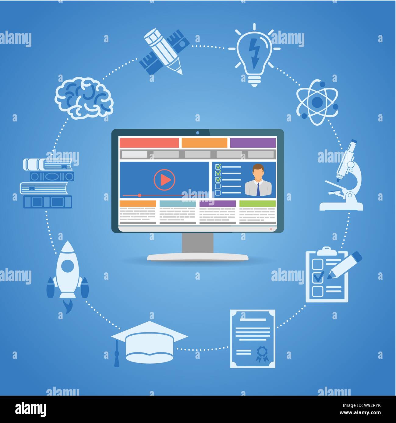 Online Istruzione Infographics Illustrazione Vettoriale