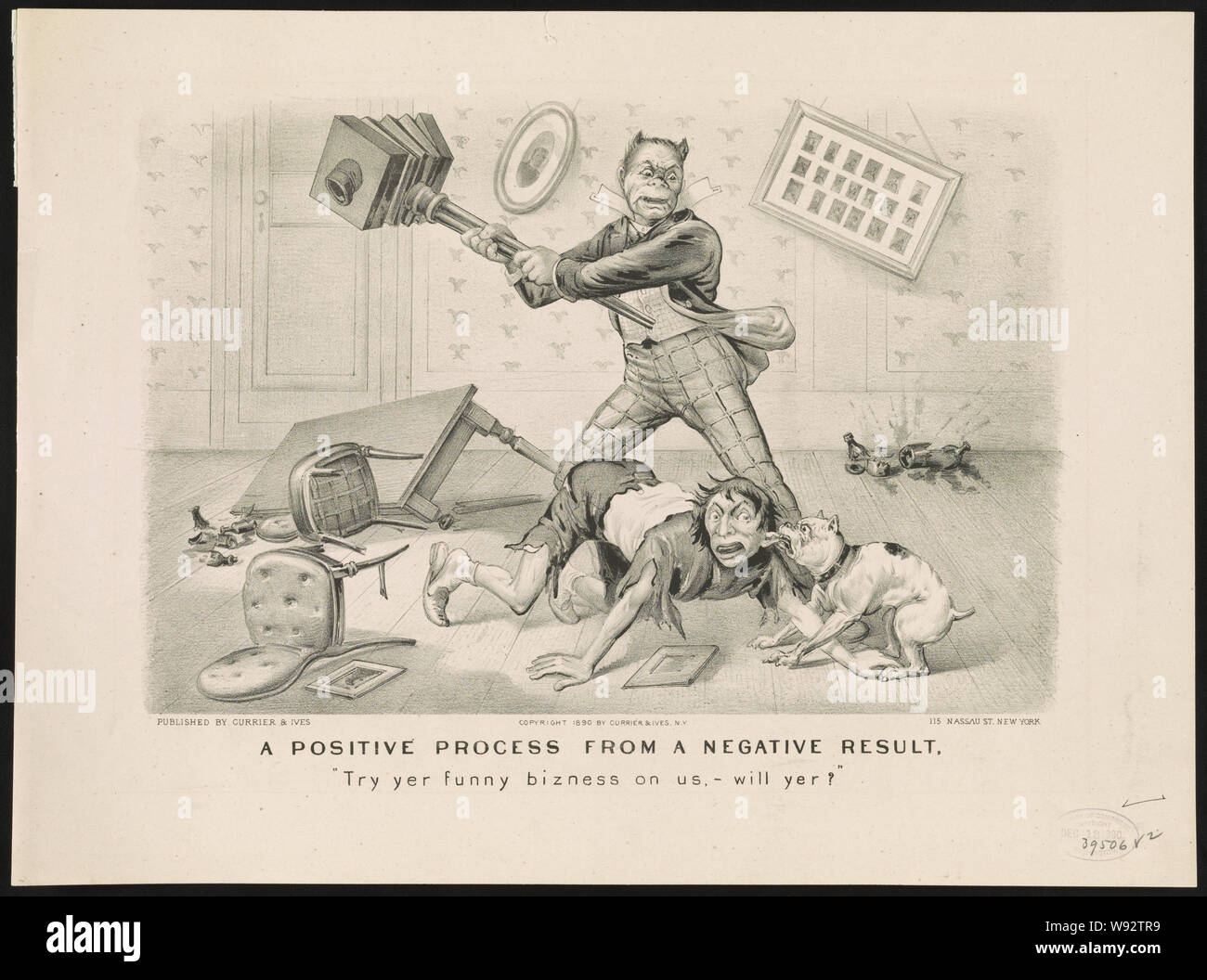 Un processo positivo da un risultato negativo, provare a yer funny bizness su noi, yer Foto Stock