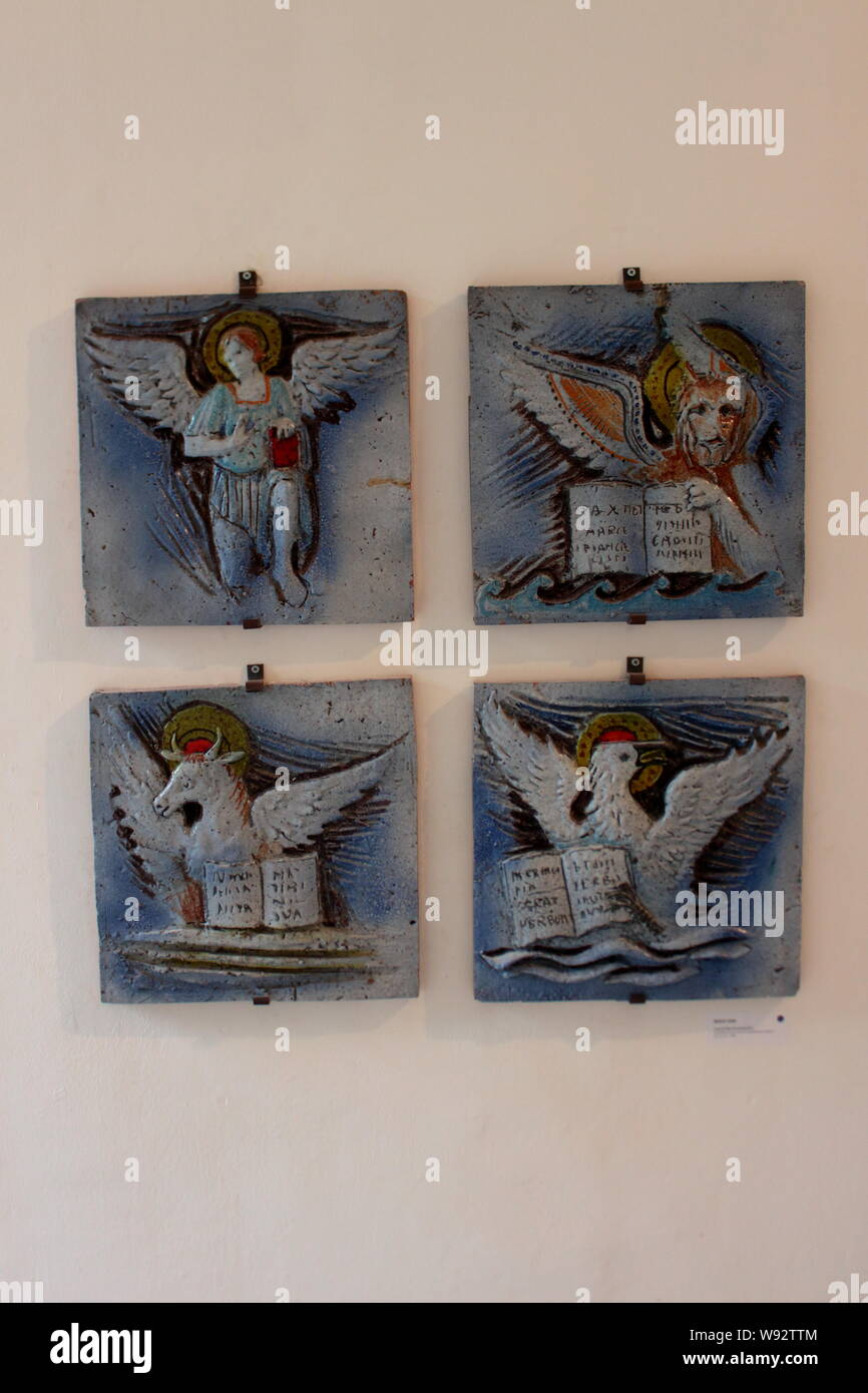 I quattro evangelisti scultura dal professor Renzo Igne Foto Stock