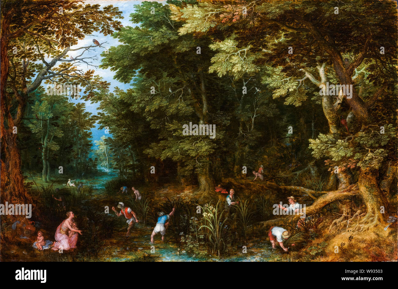 Jan Brueghel il Vecchio, Latona e i contadini Lycian, pittura, circa 1605 Foto Stock