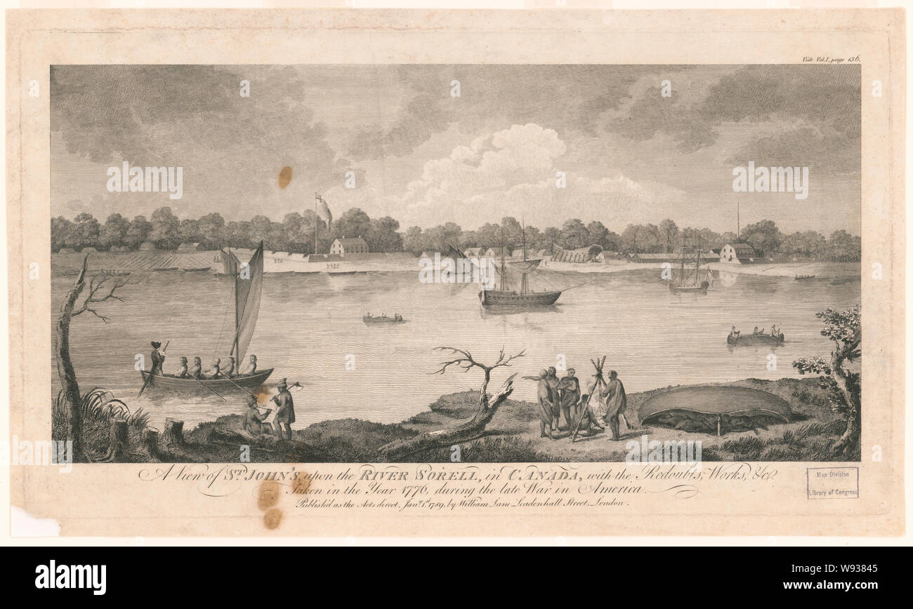 Una vista della chiesa di San Giovanni al fiume Sorell, in Canada Foto Stock