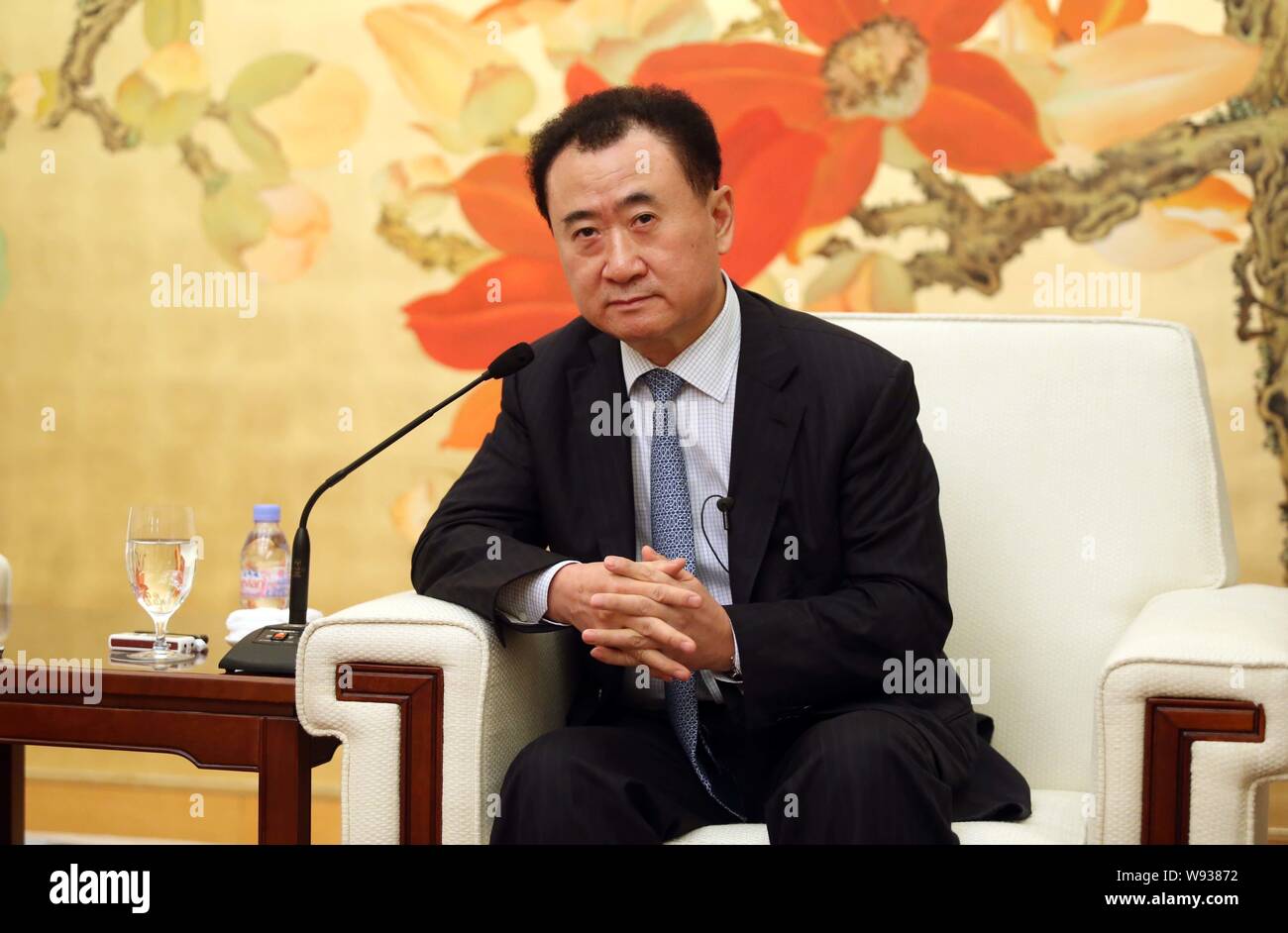 --FILE--Jianlin Wang, presidente del gruppo di Wanda e porcellane persona più ricchi è raffigurato durante un'intervista a Guangzhou, sud Chinas nella provincia di Guangdong, Foto Stock