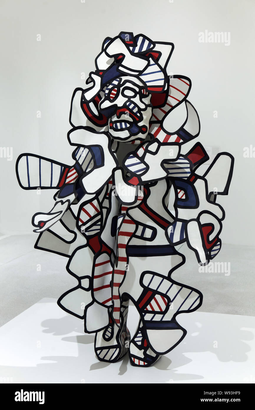 Scultura "sull' Coucoubazar da modernista francese scultore e pittore Jean Dubuffet (1972) sul display nel museo Unterlinden (museo Unterlinden) di Colmar, Alsazia, Francia. Foto Stock