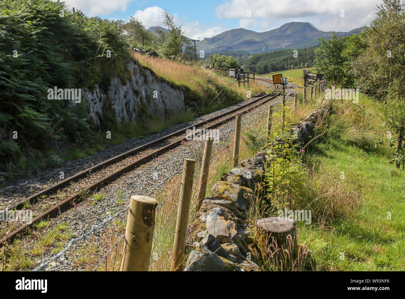 WHR Welsh highland binari ferroviari snowdonia national park gwynedd Galles del nord Foto Stock