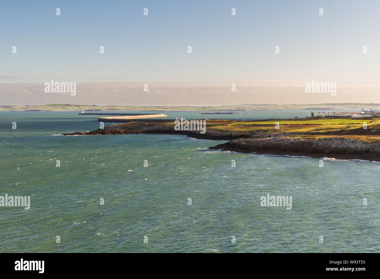 Holyhead frangionde è il più lungo del Regno Unito. Il Galles, Regno Unito. Foto Stock