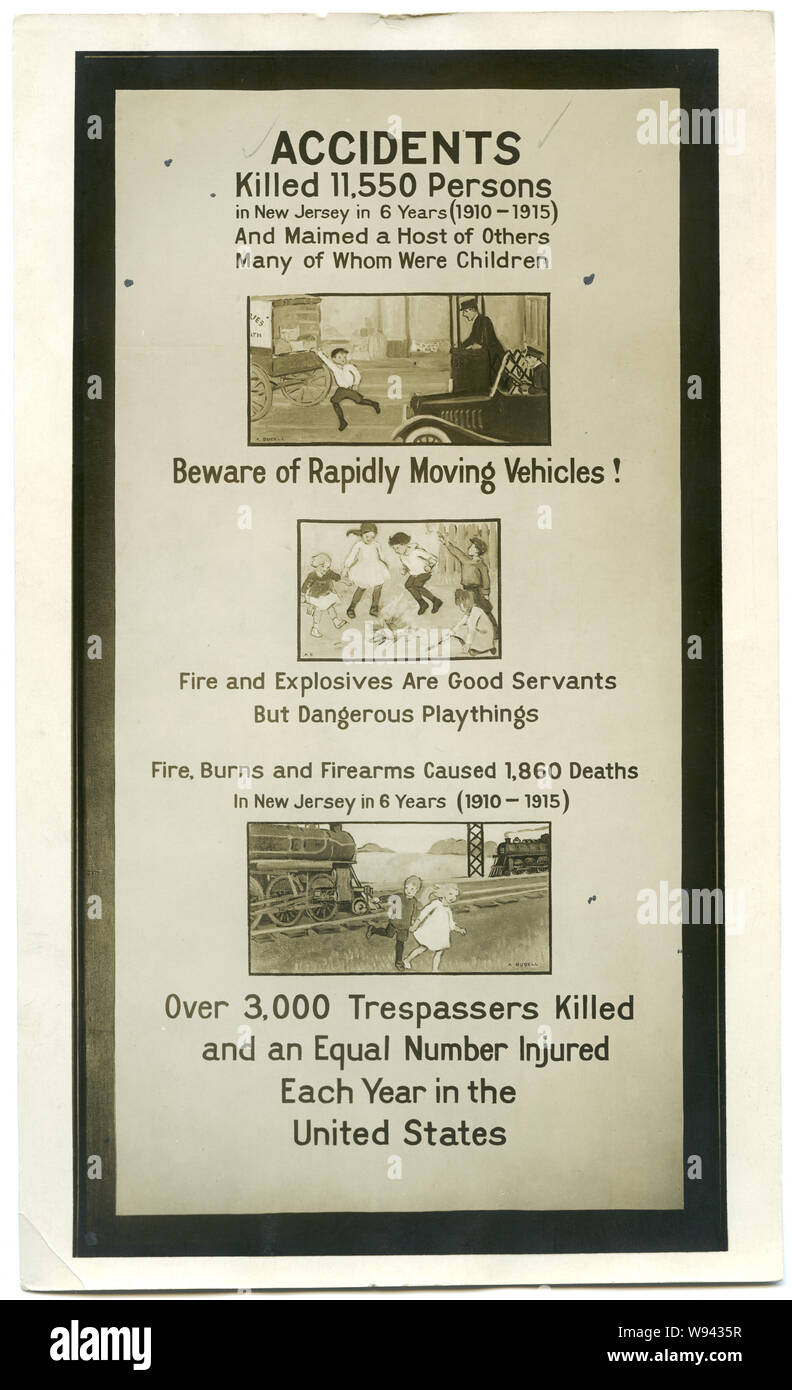 Incidenti ucciso 11,550 persone in New Jersey in 6 anni (1910-1915) Foto Stock