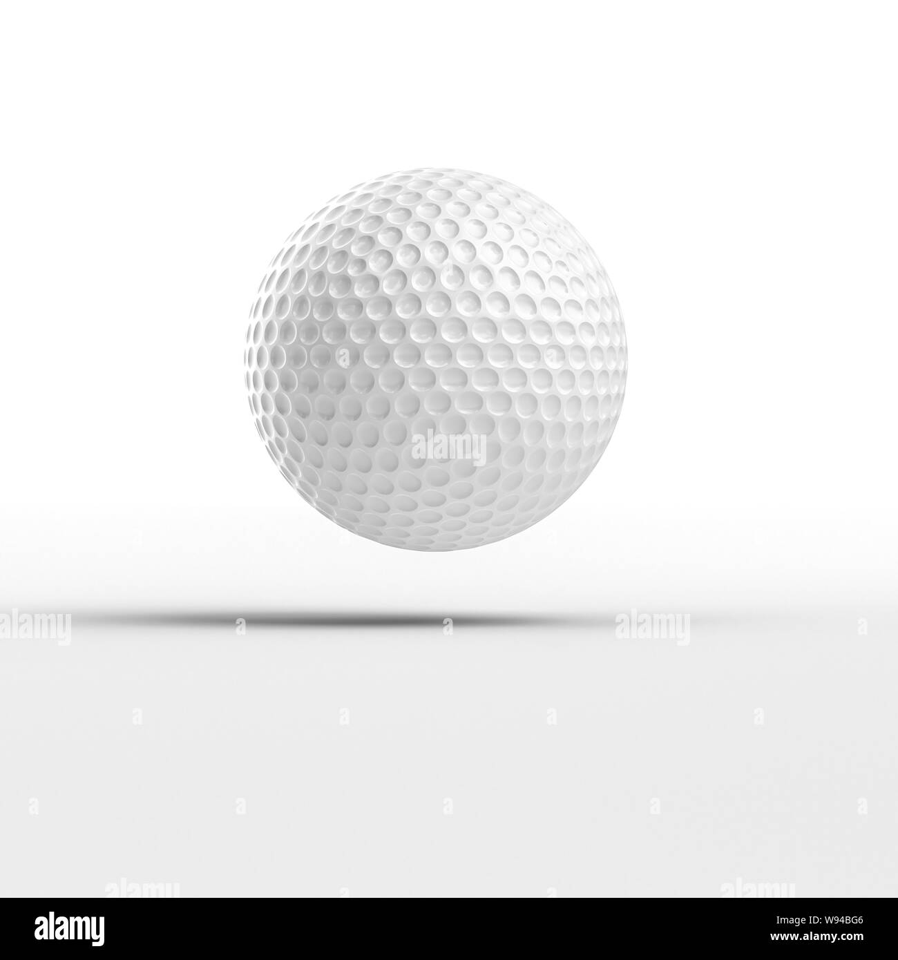 3D render image di una pallina da golf su uno sfondo bianco. Sport concept. Foto Stock
