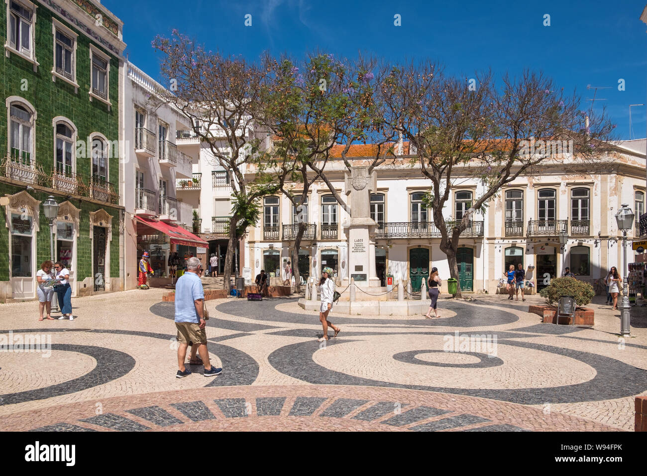 Praça Luis de Camoes in Algarve città di Lagos in Portogallo Foto Stock